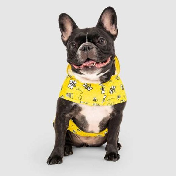 DOG PUPPY BUMBLE BEE YELLOW PONCHO RAINCOAT - Picture 3 of 4